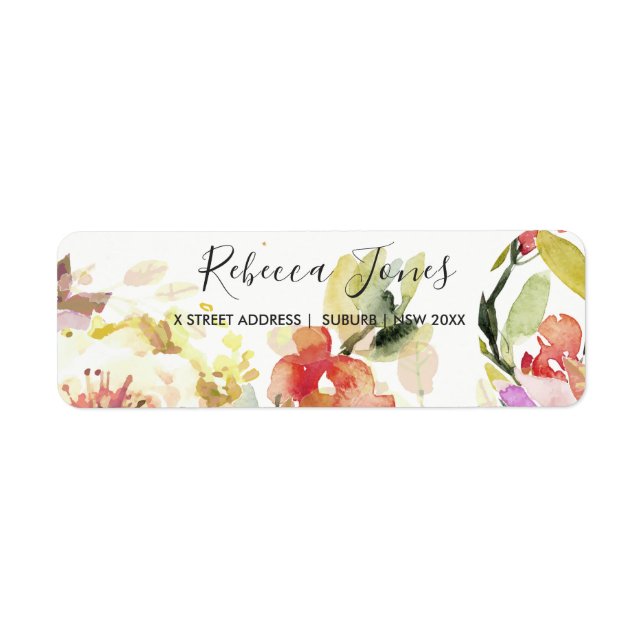SUBTLE PEACH PINK WATERCOLOR FLORAL ADDRESS (Front)