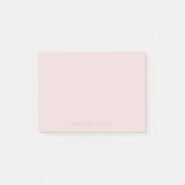 Subtle Pink Name  on Soft Blush Pink Post-it Notes