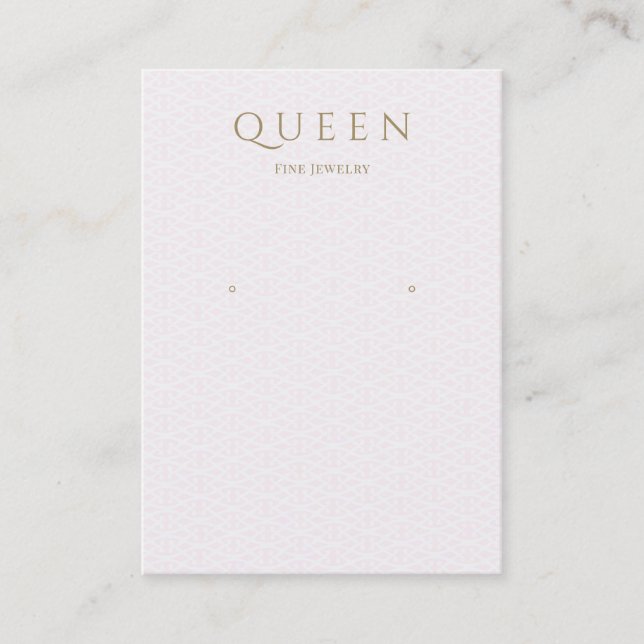 Subtle Pink Pattern Earring Jewellery Display Business Card (Front)