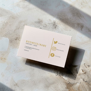 Subtle pink social media business card. business card