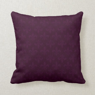 Subtle Plum Fluer Des Lis Cushion