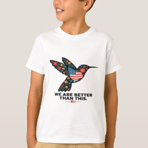 Subtle Political Hummingbird Floral Anti Trump T-Shirt