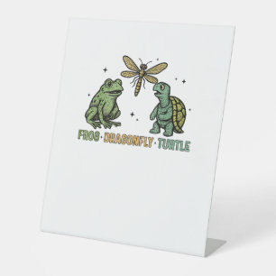 Subtle Political Humor Anti-Trump Frog Dragonfly T Pedestal Sign