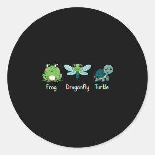 Subtle Political Humor Frog Dragonfly Turtle Classic Round Sticker