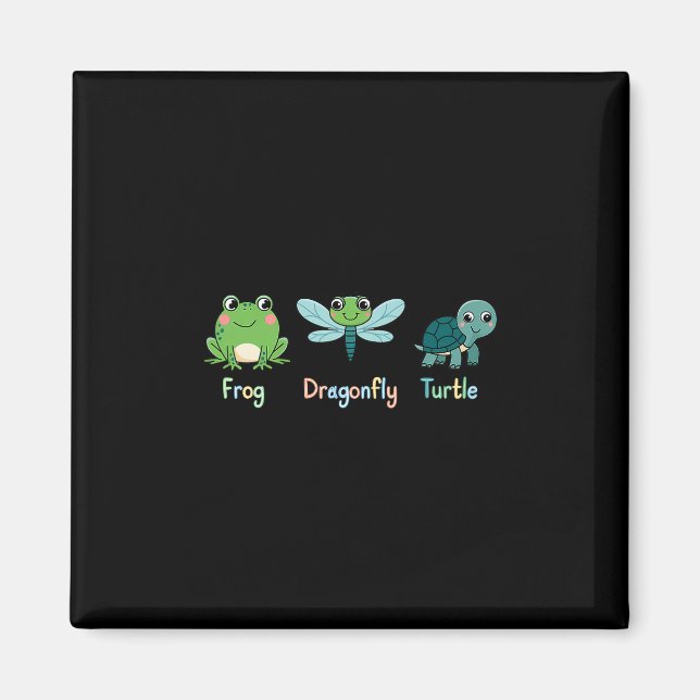 Subtle Political Humor Frog Dragonfly Turtle  Magnet (Front)