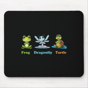 Subtle Political Humor Frog Dragonfly Turtle Yoga  Mouse Mat