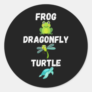 Subtle Political Humour Frog Dragonfly Turtle Classic Round Sticker