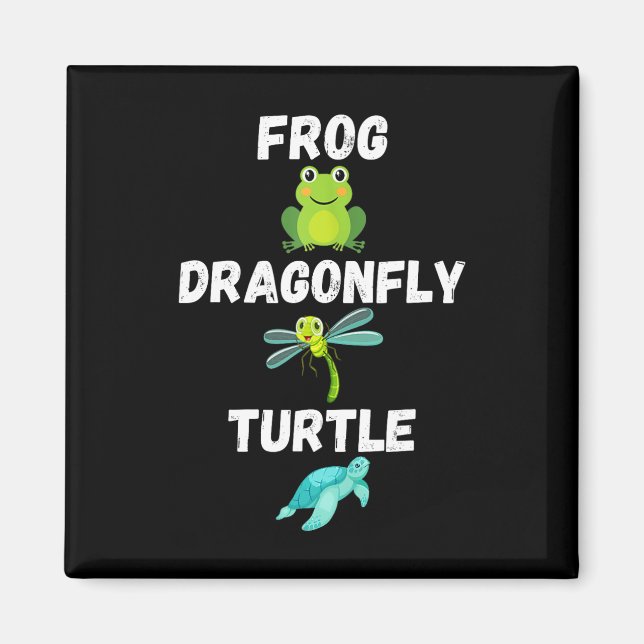Subtle Political Humour Frog Dragonfly Turtle  Magnet (Front)