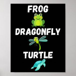 Subtle Political Humour Frog Dragonfly Turtle  Poster