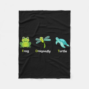 Subtle Political Humour Frog Dragonfly Turtle Shir Fleece Blanket