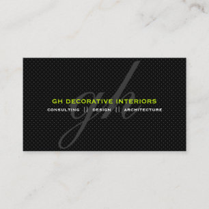 Subtle Polka Dots Initials Business Card