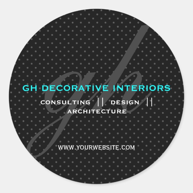 Subtle Polka Dots Initials Sticker (Front)