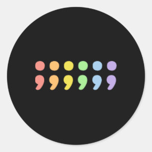 Subtle Pride Mental Health Semicolon Lgbtqia+ Lgbt Classic Round Sticker