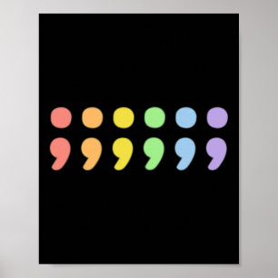 Subtle Pride Mental Health Semicolon Lgbtqia+ Lgbt Poster