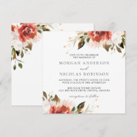 Subtle Red and White Floral Bouquet Wedding