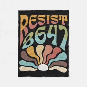 Subtle Resist 8647 Trump Resist Trump Protest Boho Fleece Blanket