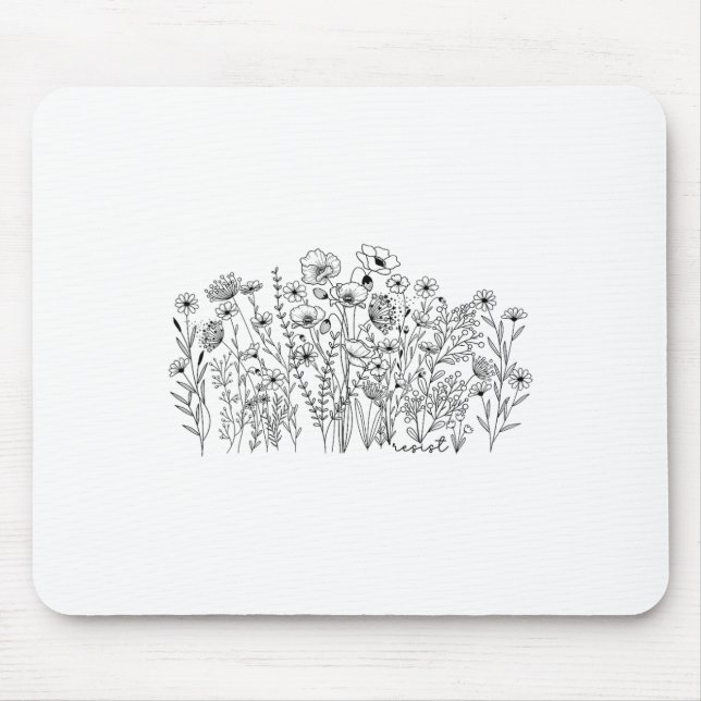 Subtle Resist Floral Botanical Protest Liberal Res Mouse Mat (Front)