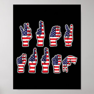 Subtle Resist Trump Asl Sign Language 4th Of July