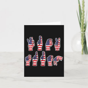 Subtle Resist Trump Asl Sign Language 4th Of July  Card