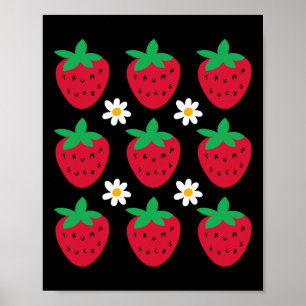 Subtle Resist Trump Daisy Strawberry Protest Femin Poster