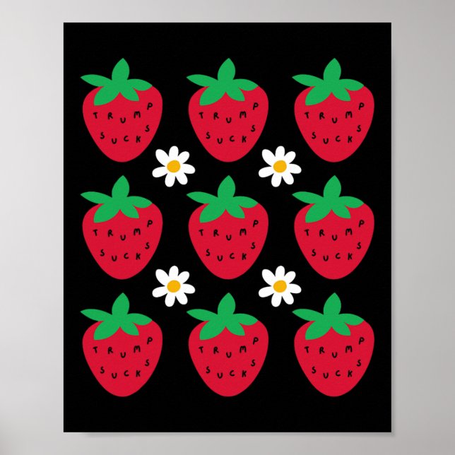 Subtle Resist Trump Daisy Strawberry Protest Femin Poster (Front)