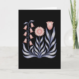 Subtle Resist Trump Foxglove Daisy Tulip Flower 4t Card
