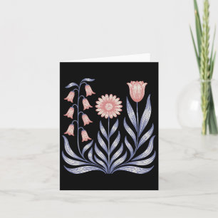 Subtle Resist Trump Foxglove Daisy Tulip Flower 4t Card