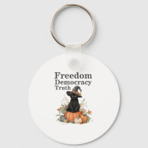 Subtle Resist Trump Freedom Democracy Truth Witch Key Ring
