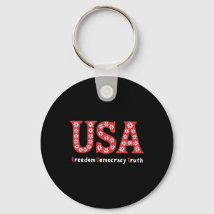 Subtle Resist Trump Usa Freedom Truth Democracy 4t Key Ring