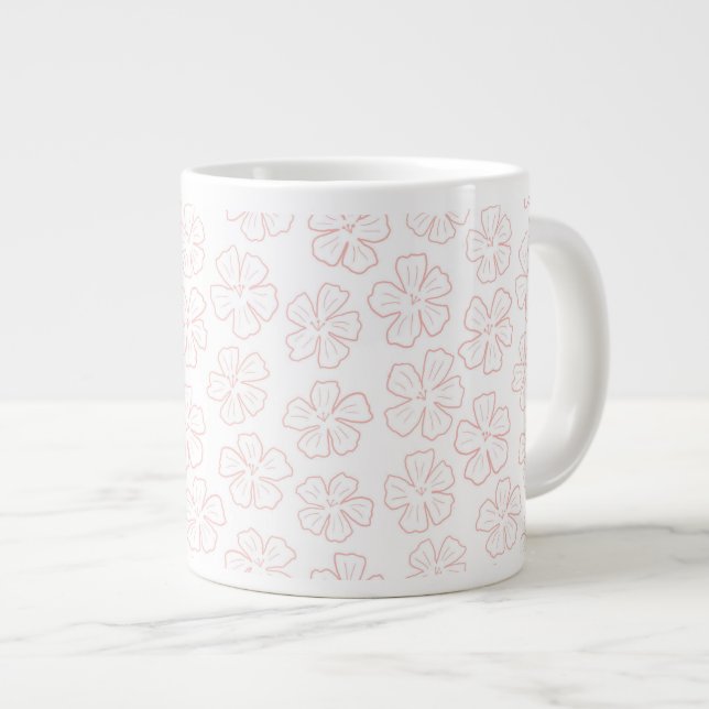 Subtle romantic outline floral design. wrapping pa large coffee mug (Front Right)