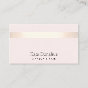 Subtle Rose Gold Striped Elegant Pink Pink Business Card