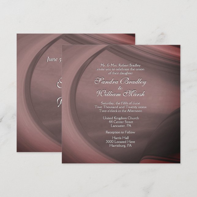 Subtle Sangria Wedding Invitation (Front/Back)