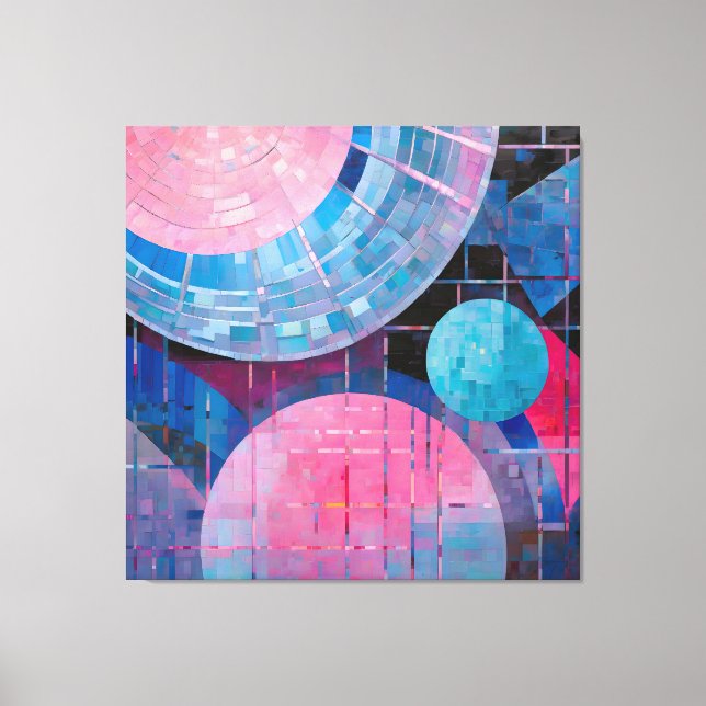 Subtle Shades of Blue & Pink in Abstract Canvas Print (Front)