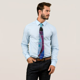 Subtle Shades of Blue & Pink in Abstract Tie