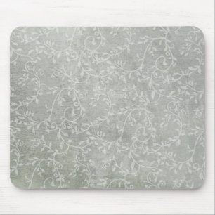 Subtle & Silvery Leafy Vines Mouse Mat