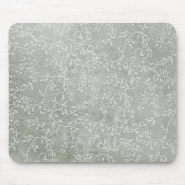 Subtle & Silvery Leafy Vines Mouse Mat (Front)