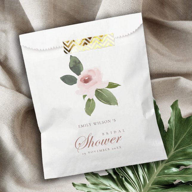 SUBTLE SOFT BLUSH PINK ROSE FLORAL BRIDAL SHOWER FAVOUR BAGS (Creator Uploaded)