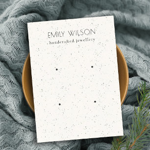 Subtle Soft White Ceramic Texture 2 Earing Display Business Card