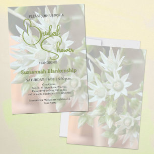 Subtle Succulent Floral Background Bridal Shower Invitation