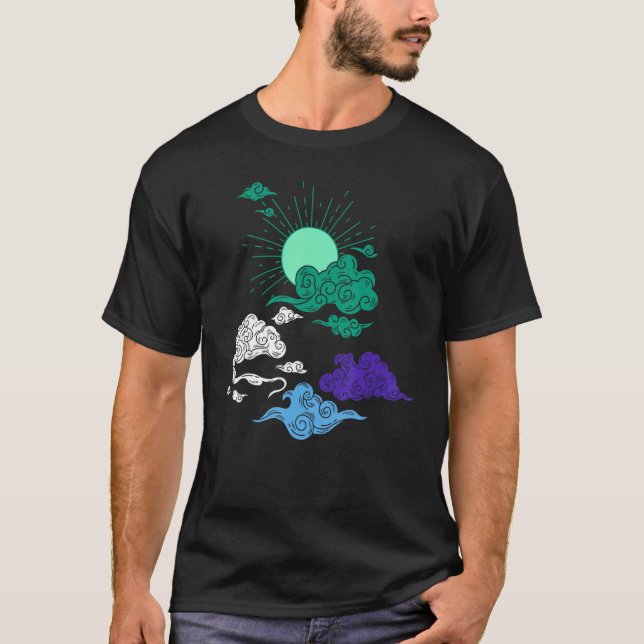 Subtle Sun Cloud MLM Pride Flag Colour Gay Proud L T-Shirt (Front)