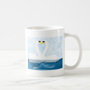 Subtle Swans in Love (heart shapes) Art Gifts Coffee Mug