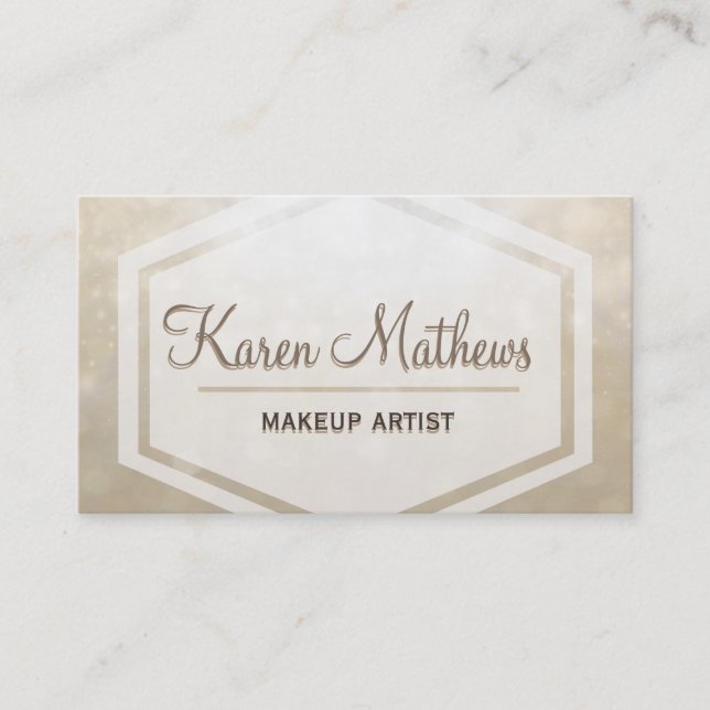 Subtle Tan Glitter Business Card (Front)