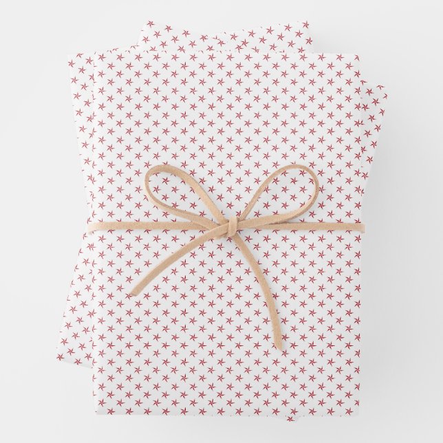 Subtle Tiny Stars & Celestial Pattern Wrapping Paper Sheet (In situ)