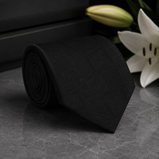  Subtle Tonal Geometric Mourning Tie (Creator Uploaded)