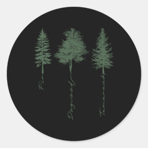 Subtle Tree Anti Trump Fir Dogwood Tamarack  Classic Round Sticker