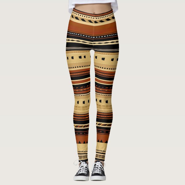 Subtle Tribal Rhythm Leggings (Front)