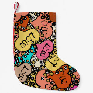 Subtle vintage pattern with tiny orange, black an small christmas stocking