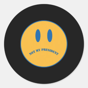 Subtle Vintage Sad Face Anti Trump Classic Round Sticker