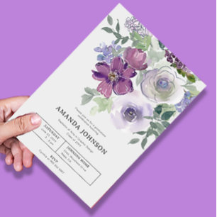 Subtle Watercolor Floral Graduation Invitation