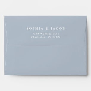 Subtle Watercolor Roses Light Blue Pre-Printed Envelope
